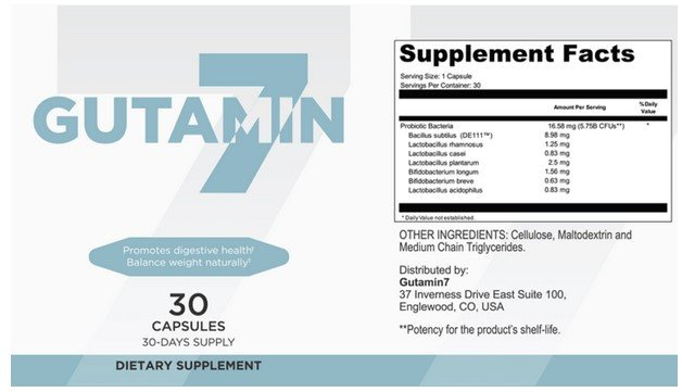 Gutamin 7 Supplement Facts
