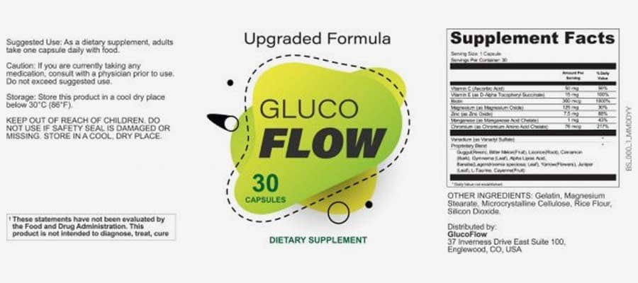 GlucoFlow Supplement Facts
